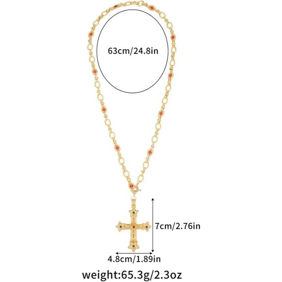 Hypoallergenic Gold Tone Cross Necklace - Faith Jewelry for Every Occasion - Picture 3 of 6